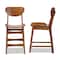 Baxton Studio Katya Mid-Century Modern Walnut Brown Finished Wood 2-Piece Counter Stool Set 183-11640-Zoro - alternate 4